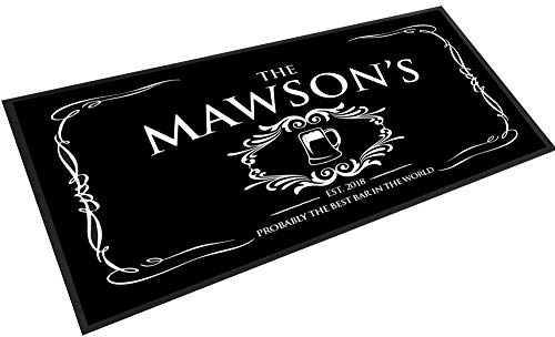 Artylicious personnalisé Nom de la Famille à Whisky Style Barre de Couloir, Tapis de Table