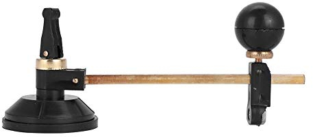 Cortador de vidrio, compás de 6 ruedas Cortador de corte circular con mango de madera y círculo de ventosa Cortador de vidrio circular de alta resistencia (#1)