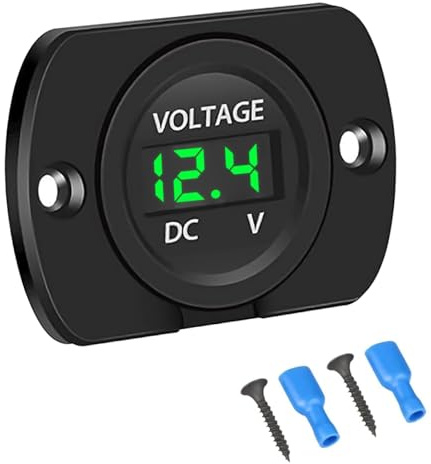 Linkstyle DC 12V Battery Voltage Gauge, Waterproof Digital Voltmeter LED Display, 12 Volt Meter for Car Motorcycle Boat RV Golf Cart