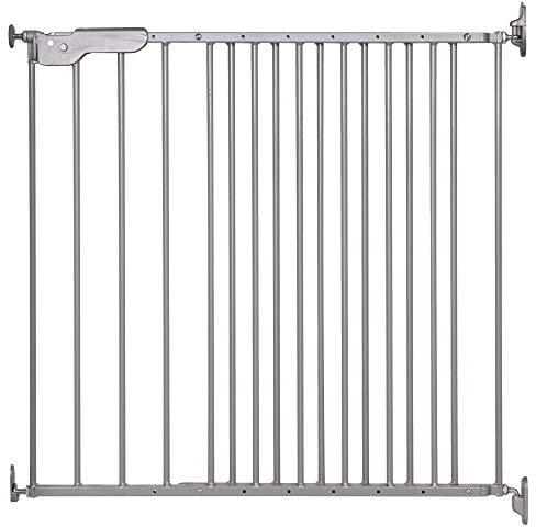 DOLLE Türschutzgitter Kinderschutzgitter Metall Grau 74,4-113 cm mit Einhand-Sicherheitsverschluss