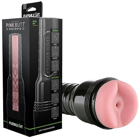 Fleshlight Pink Butt Destroya - Masturbateur Homme Real Experience - Sensation Intense - Facile à Nettoyer