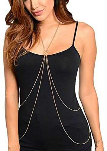Sttiafay Boho Layer Körperkette Taillenkette Gold Sexy Bikini Gürtel Gürtel Körperschmuck für Damen und Mädchen