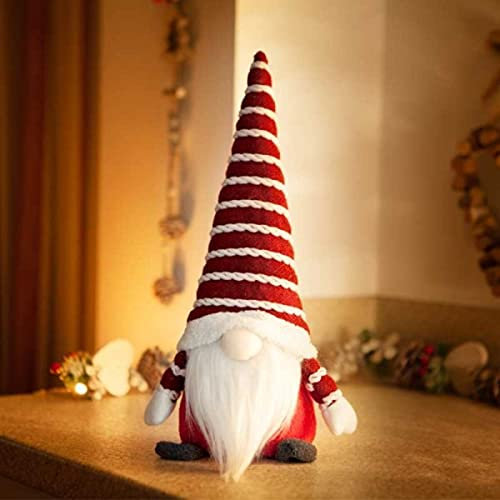 Marco Paul 35cm Red Standing Christmas Gonk – Super Furry Plush Nordic Gnome Ornament - Soft Touch Festive Indoor Decoration with Hat & Beard for Xmas Home Décor