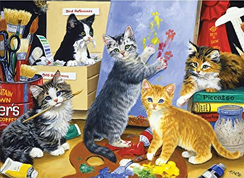 Klassische Katzen Malen Puzzle 70 x 50 cm - 1000 Teile für Erwachsene und Kinder