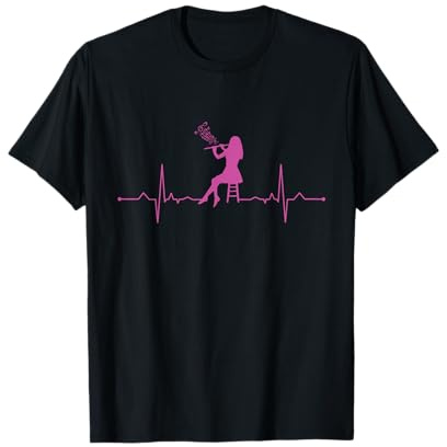 Flöte Herzschlag Querflöte Flötist Geschenk Musiker T-Shirt