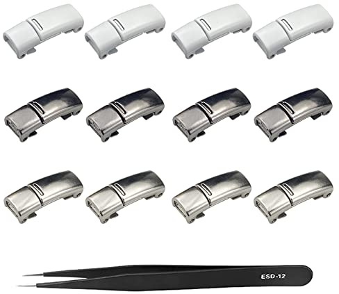 12stk Metall Ohne Binden Magnetisches Lock Verschluss Schnellschnür System No Tie Shoelaces Schnalle Lazy Drehverschluss, für Sportschuhe Laufschuhe Freizeitschuhe Halskette Armband, Pinzette(3 Farben