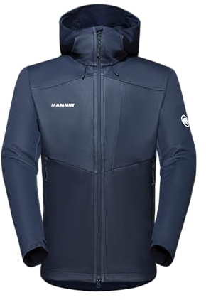 Mammut Ultimate VII SO Hooded Jacket Men | Outdoor Jacke für Herren, Softshelljacke für Sport, Gore-Tex Wanderjacke, Allwetterjacke mit Kapuze, Atmungsaktiv und Winddicht | Marine, XXL