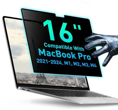 Magnetic Privacy Screen Compatible With MacBook Pro 16 2021, 2022, 2023, 2024, M1, M2, M3, M4 Anti-Blue Light Laptop Screen Protector Filter Blue Light Blocking Filter