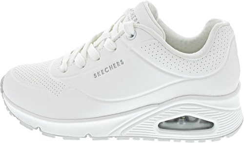 Skechers Uno- Stand On Air Sneaker för kvinnor, Vit/vit, 8 Wide