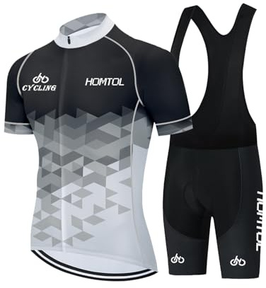 HOMTOL Radtrikot Set Herren Langarm Kurzarm Fahrradbekleidung Fahrradtrikot Triathlon Anzug Herren Fahrrad Trikots Atmungsaktiv Elastische Schnell Trocknend Trikot Radfahren MTB