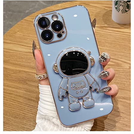 Jacyren Handyhülle für iPhone 12 Pro Max mit Hidden Ständer Case 6D Plating Astronaut Hülle für iPhone 12 Pro Max Schuthülle 360 Grad Schutzhülle mit Halterung Case Cover für iPhone 12 Pro Max