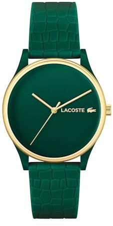 Lacoste Analoge Armbanduhr für Damen, weißes strukturiertes Silikonarmband