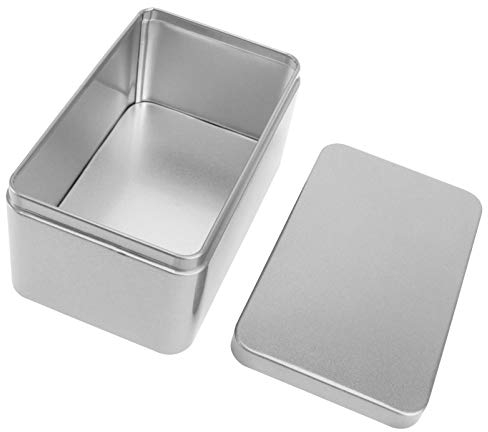 DOITOOL Dekorative Schreibtischbox Aus Weißblech Leere Aufbewahrungsbox Für Tee Süßigkeiten Und Haushaltsgegenstände Rechteckige Metallbox Für Ordnung Als Reisebegleiter