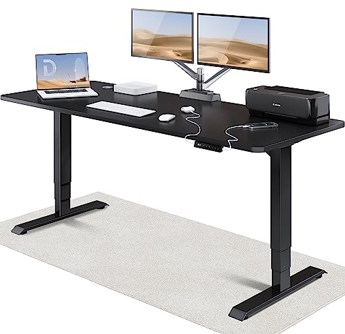 Desktronic HomePro Höhenverstellbarer Schreibtisch 200 × 80 cm – Elektrischer Schreibtisch Mit Zwei Elektrischen Motoren, Touchscreen-Steuerung und Integrierten USB-A- und USB-C-Ladeanschlüssen