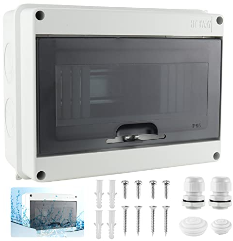 Quadro Elettrico Esterno 8 Moduli, Scatola Derivazione Esterna Stagna Ip65 Plastica ABS Superficie Scatola Elettrica da Parete Copri Quadri Elettrici Installazione in Giardino o in Altre Aree