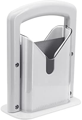 Hensych Bagel Guillotine Slicer Household Bagel Slicer Bagel Precision Slicer Bagel Cutter Slicing Auxiliary Cutting Tool for Kitchen Tools & Gadgets,Plastic + Stainless Steel,White