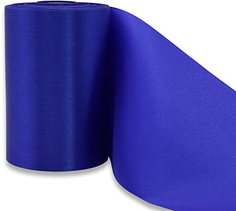 YUNSHANGHE 1 rotolo di nastro di raso largo 9,5 cm x 20 m blu per decorare e fai da te, grande nastro di raso per cerimonia di apertura, fiocchi, per matrimonio, compleanno, Natale, decorazione