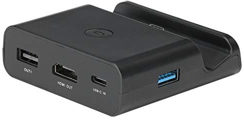 TOTITOM HDMI Video Konverter Adapter Für Switch/Lite,Tragbarer TV-Adapter, Mini Ladestation, Unterstützung 1080P mit USB Ladekabel Schutzhülle für Wii/Xbox/PS2/PS4/PS3/TV/STB/VHS/VCR/Kamera/DVD