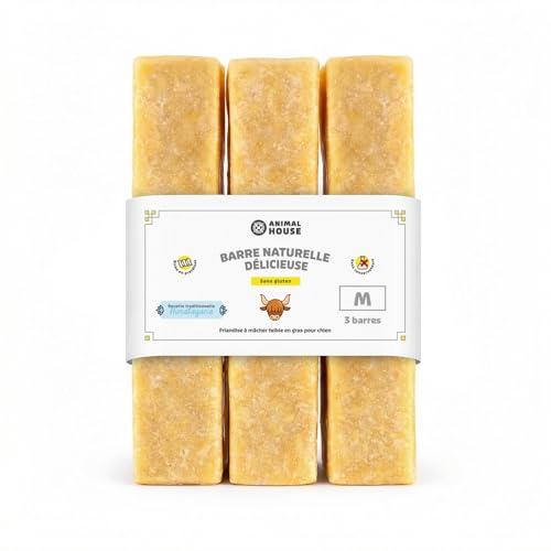 Animal House 3 Barras del Himalaya para Masticar - 100% Natural - Fortalece la Higiene Bucal - Fuerte y Duradera - Disponible en Todos los Tamaños - Libre de Crueldad (3, M)