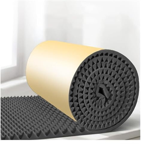 Akustikschaumstoff Akustikpaneele 5 M/Rolle Schallschutzschaum, 5 Cm Dick, Selbstklebende Studio-Akustikmatte, Feuerfeste Geräuschunterdrückende Schallschutz-Baumwolle ( Color : Black , Size : 10m )