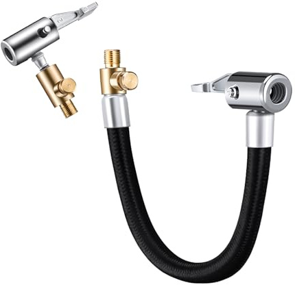40cm Reifenfüller Schlauch, Reifenfüllschlauch, Autoventil Adapter, Luftschlauch Inflator Adapter Schlauchadapter Für Pumpe Und Autoventil Hebelstecker Air Chuck Für Pumpe Auto Motorrad