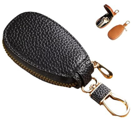 Mini custodia in pelle per chiave e auto, custodia universale protettiva con cerniera