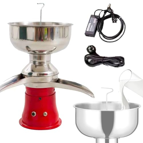 Quixnova Separatore Panna Burro/Latte, Separatore Elettrico Panna in Acciaio Inossidabile Macchina Separatrice Centrifuga Latte Fresco per Latticini per Uso Domestico in Caseifici - Ciotola 5 Litri