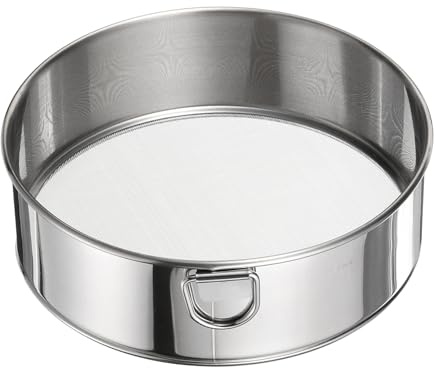 sourcing map 304 Stainless Steel Flour Sifter, 6Inch 60 Mesh Round Sifter Flour Sieve Mini Fine Mesh for Baking Cake Bread, Silver