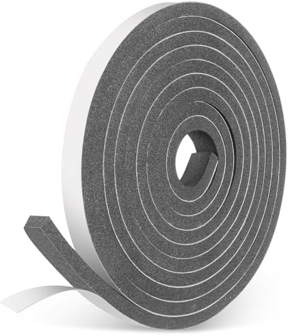 Bbto Self Adhesive Draft Excluder Tape for Windows Sealing, 12x6mm, 4 Meter | Waterproof Seal on Doors Windows, Soundproof Draft Blocker, Blocks Dust Rain, Peel Stick Install, Gap Sealing Insulation
