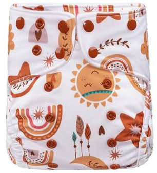 Lumina Überhose One-Size, Komfortable Stoffwindel für Kinder von 3,5-15kg | für schlanke Kinder, Windelhöschen mit Druckknöpfen für flexible Größenanpassung, weiche Windelhose, My Sun and Stars