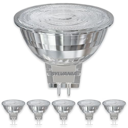 SYLVANIA GU5.3 LED Warmweiß M16 | 12V Spot | 6W Ersetzt 50W | 600 Lumen | Leuchtmittel 6er Pack