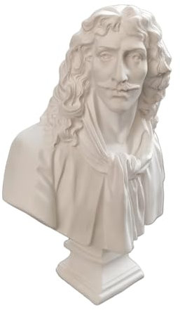MKYKDY Statua artigianale in resina Moliere da 15 cm, piccola statua in gesso, decorazione europea, forniture per sussidi didattici, tavolo, ufficio, decorazione per la casa