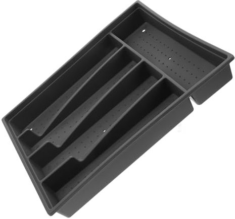 Cabilock Silverware Organizer Tray Gray Plastic Kitchen Drawer Utensil Holder Dustproof Cutlery Storage for Forks Knives Spoons Flatware Organizer