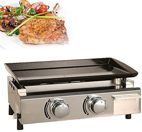 Parrilla a gas, plancha, quemadores, máquina para carne a GLP, placa de cocción de hierro fundido, parrilla para exteriores, mesa portátil grande, plancha de acero antiadherente, placa de cocción Te