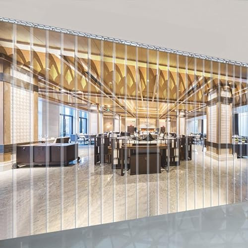 ELzEy Transparenter Streifenvorhang, PVC-Türstreifensatz, Dicke 2 mm, mit Montagezubehör, for Lager, Garage, Einkaufszentrum, Kühlhaus (0,15 x 2 m)(0.15x2.3m/5.9x90in)