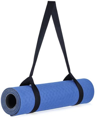 Lnngub Sangle de transport pour tapis de yoga en polyester noir 38 mm x 1,5 m