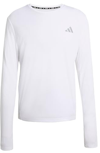 adidas Herren Adi365 Running Essentials Long Sleeve Shirt, White, S