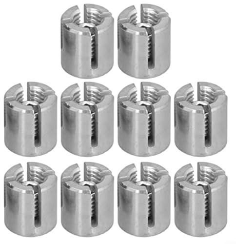 Paquete de 10 abrazaderas de cable de acero inoxidable 316 de 2 mm, clips de cable de metal para interiores y exteriores, sistema de barandilla de cable, malla de alambre