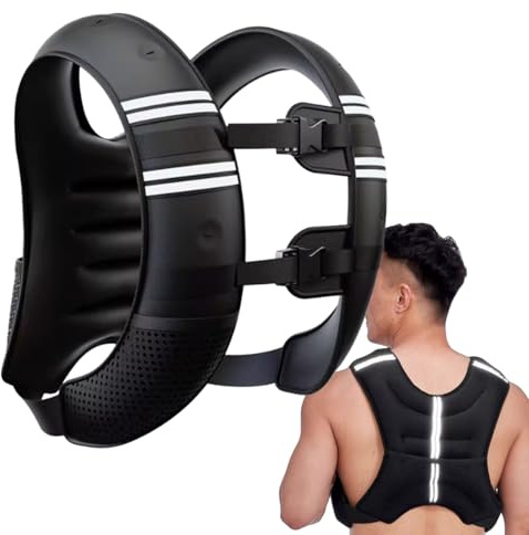 Chaleco de peso, chaleco de peso para entrenamiento de fuerza con rayas reflectantes, equipo de entrenamiento de ejercicio ajustable para entrenamiento de fuerza, correr, caminar, deportes