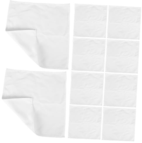 MAGICLULU Lot de 10 Serviettes De Table en Tissu Lavables Et Réutilisables Absorbantes en Coton Blanc