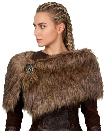 Generisch Colchón para cochecito de bebé para mujer, ideal como cuello envolvente, poncho o cena de boda – perfecto para mujeres y niñas. Conjunto de gorro con bufanda para mujer, marrón, L