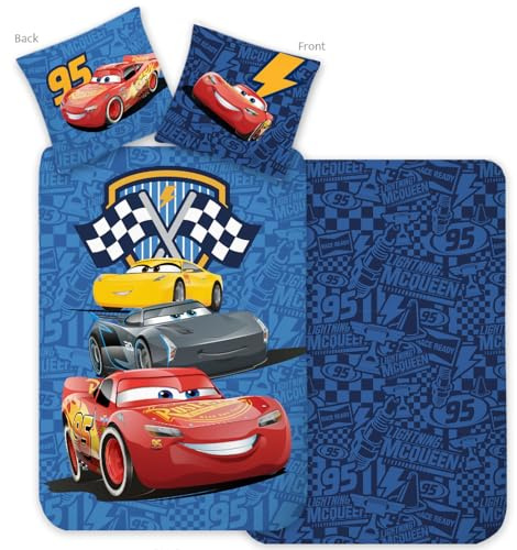 BrandMac Cars Racing Crew Wende Bettwäsche Set 2 TLG 135 x 200 cm Baumwolle