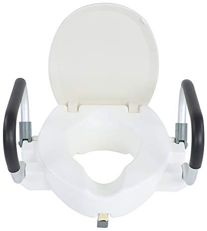 Stylebest Mobilitäts-Toilettensitzerhöhung mit Griffen, 10 Cm Erhöhte Höhe, Weißer Toilettensitzerhöhung für ältere Schwangere Frauen und Menschen mit Behinderung