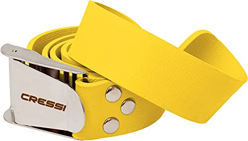 Cressi Quick Release Elastic Yellow Belt with Metal Buckle