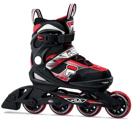 Fila Jungen J-one Inline Skate, Black/RED, M (32-36)