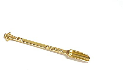 Mini Löffel (85mm) Charm Sniffer Snorter Snuff Snorter Powder Löffel Smoking Zubehör mit chinesischem Schriftzug in Gold