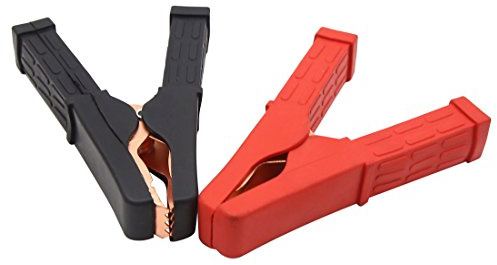 sourcing map 2Pcs Pinzas Cocodrilo Clips Negra Rojo 200A Batería de Coche Cocodrilo Aislada de Prueba