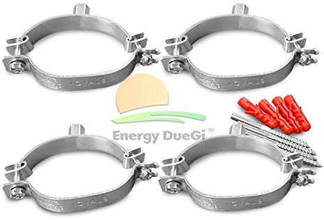 Set 4 collari ovali per fissaggio al muro della coppia di tubi in acciaio corrugato coibentati DN20