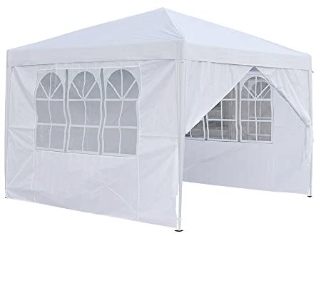 Panana 2.5 X 2.5m Pop Up Gazebo Waterproof Outdoor Garden Marquee Awning Party Tent Canopy and Carry Bag White