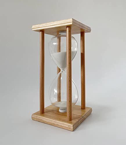 PatTheBot Sanduhren,Moderner Quadratischer Holzrahmen 5/10/15/30/45/60 Minute Sandglas,Weißer Sand Sand Zeit Für Küchenschule Sanduhr Zähler Desktop Tee Timer Kreatives Geschenk Home Decoration,30Min